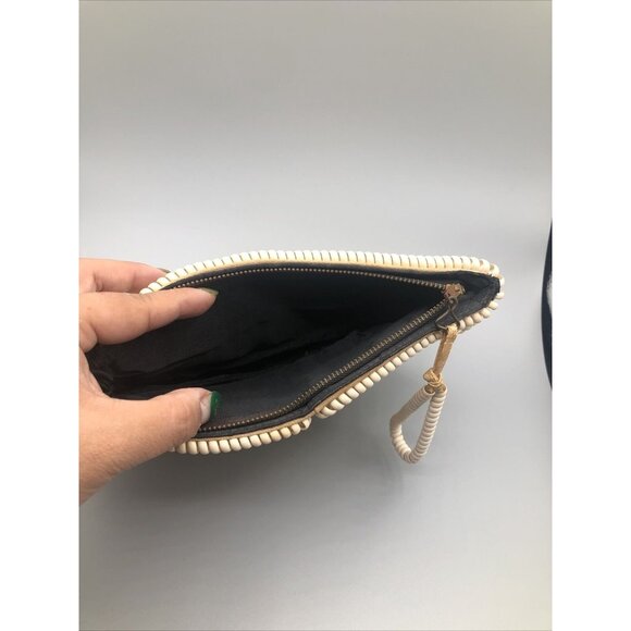 1940s Mid Century Ivory Nude Telephone Phone Cord Crescent Clutch Bag - Picture 5 of 12